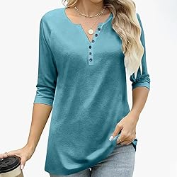 Fall Tops for Women 2025 Casual Button Down Henley