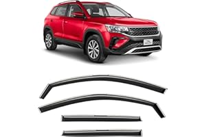 Voron Glass in-Channel Extra Durable Rain Guards for Volkswagen Taos 2022-2026, Window Deflectors, Vent Window Visors, 4 Pieces - 200538