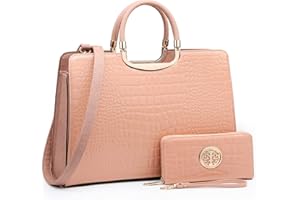DASEIN Womens Handbag Top Handle Shoulder Bag Tote Satchel Purse Work Bag with Matching Wallet
