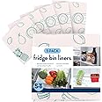 S&T INC. Fridge Liners, Shelf Liners for Kitchen Cabinets and Storage Bins, Non Adhesive Refrigerator Liners, Washable and Absorbent, 12 Inch x 24 Inch, Fruits, 5 Pack