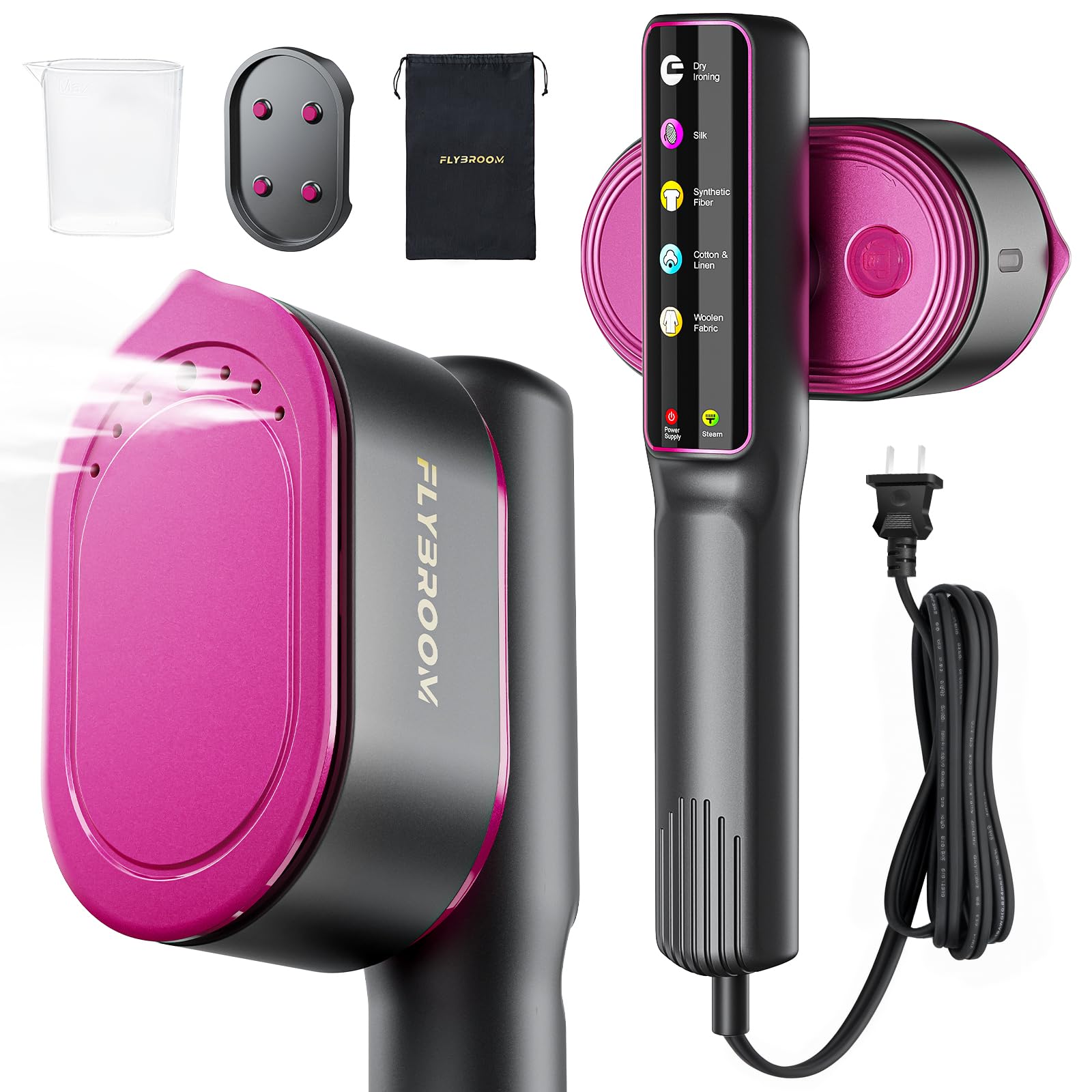 Travel Steamer for Clothes, 1200W Portable Steamer, 13s Heat Up, Travel Size Garment Steamer, Large Ceramic Heat Panel,110v-130v