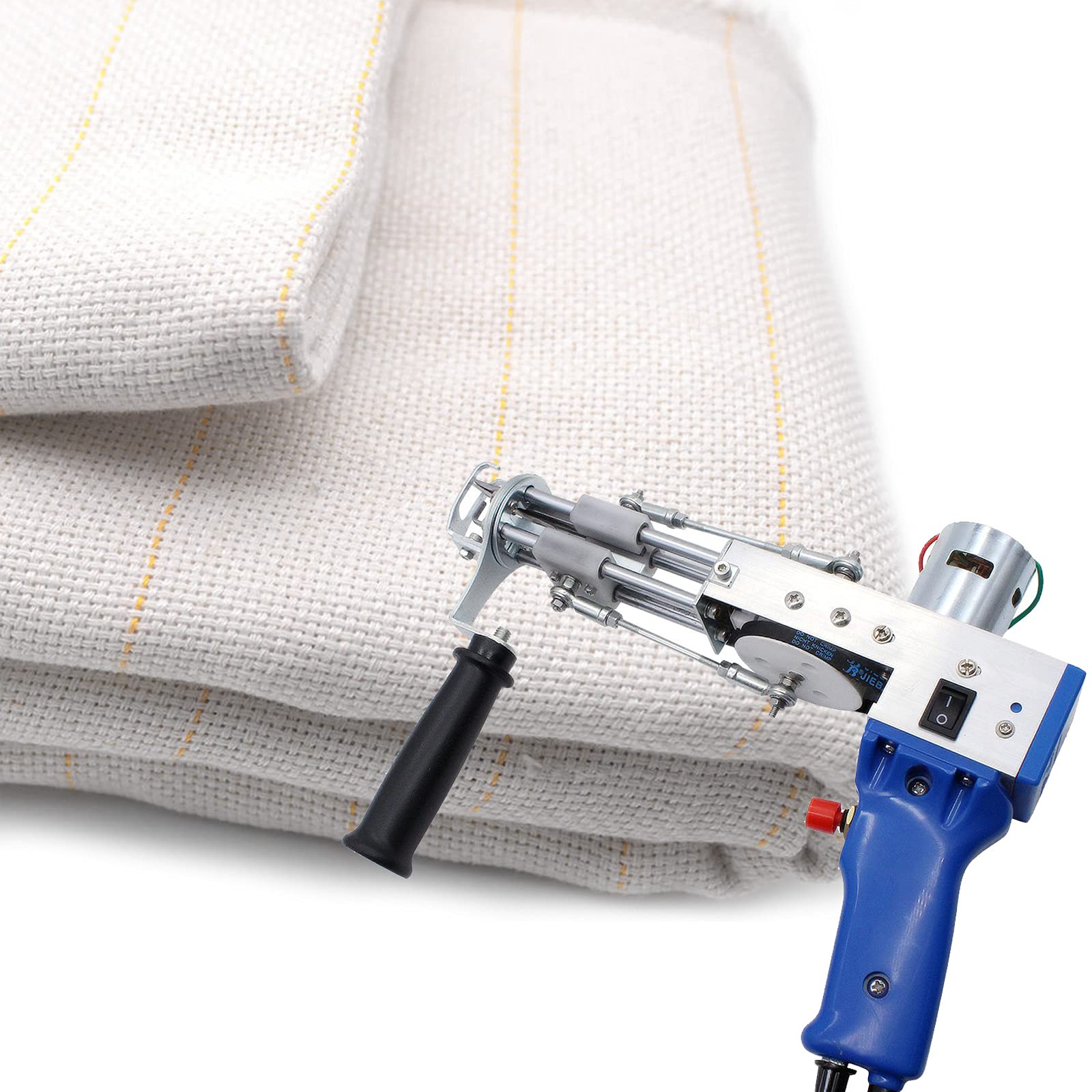 PEALOV Primary Linen Needlework Fabric - 1 * 5m, Industrial Grade Monk Cloth for Rug Tufting Guns, 5mm Punch Needle