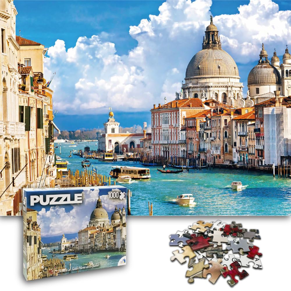Universal Castle 1000 Pieces Jigsaw Puzzles for Adults Landscape Panorama Italy Sense Photo Classic Impossible Puzzle (Basilica, Venice Italy)