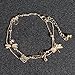 Zealmer Layered Rhinestone Dragonfly Anklet Rose Flower Heart Ankle Bracelet Gold Chain