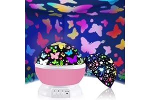 JKGIFTS Toys for 2-8 Year Old Girls,16 Colors Butterfly Decorations Star Projector Night Light Party Favors, Toddler Girls Toys for Ages 2-4 5-7,Christmas Birthday Kids Gifts for 3 4 5 6 7 Year Old Girl