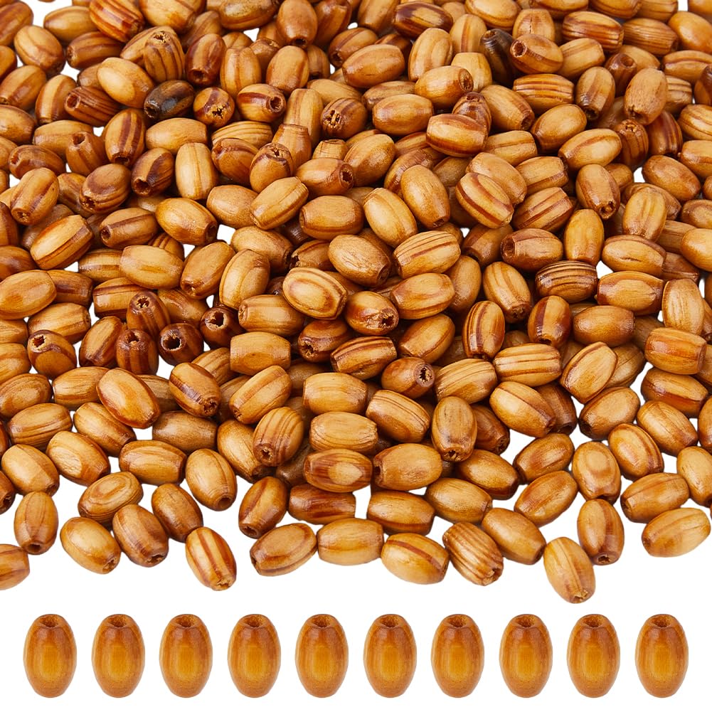 DICOSMETIC 500Pcs Natural Wood Oval Beads Set - Macrame Beads, Large Hole, 2.5mm, for DIY Bracelet, Jewelry Making, Party & Festival Decor