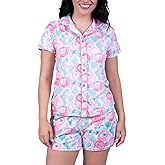 Amanda Blu Women’s Classic Pajamas Top & Shorts Lounge/PJ Set, Super Soft, Comfy Wide Leg