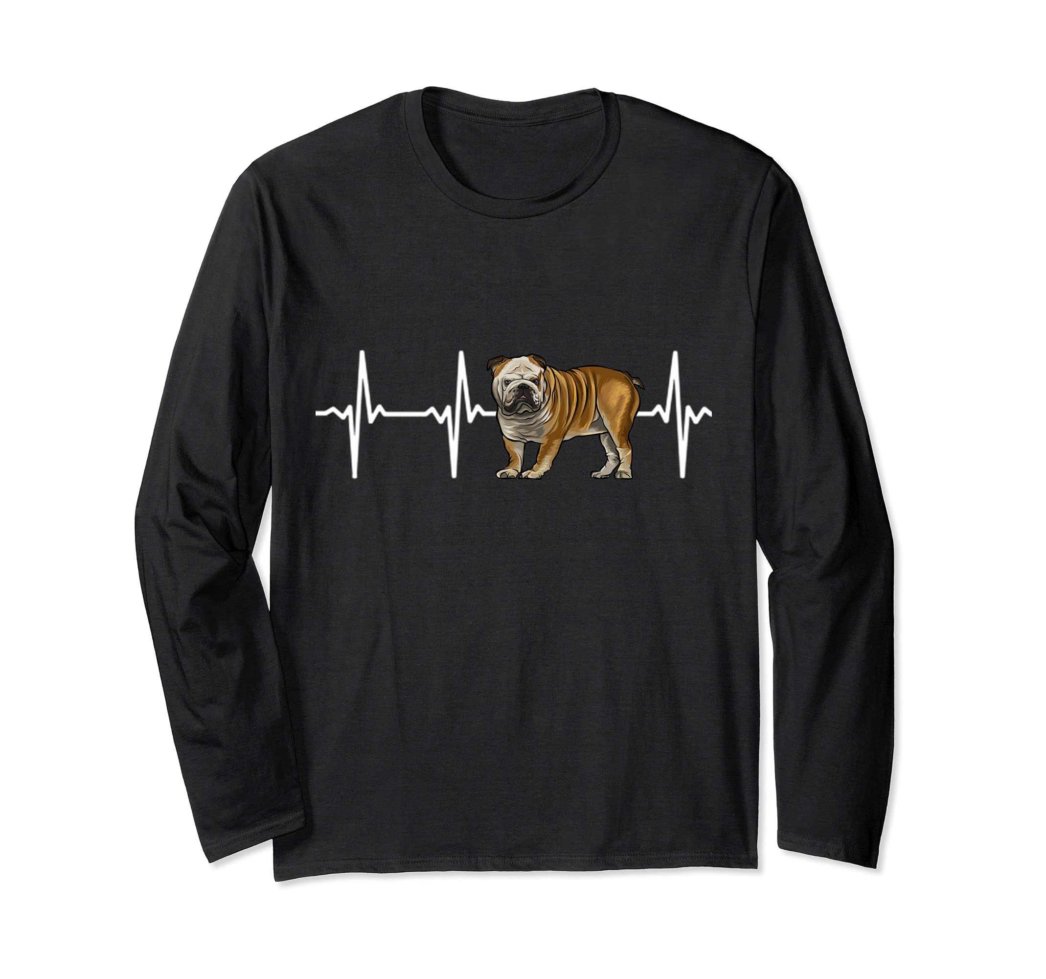 Bulldog Heartbeat Love My Dog Long Sleeve T-Shirt