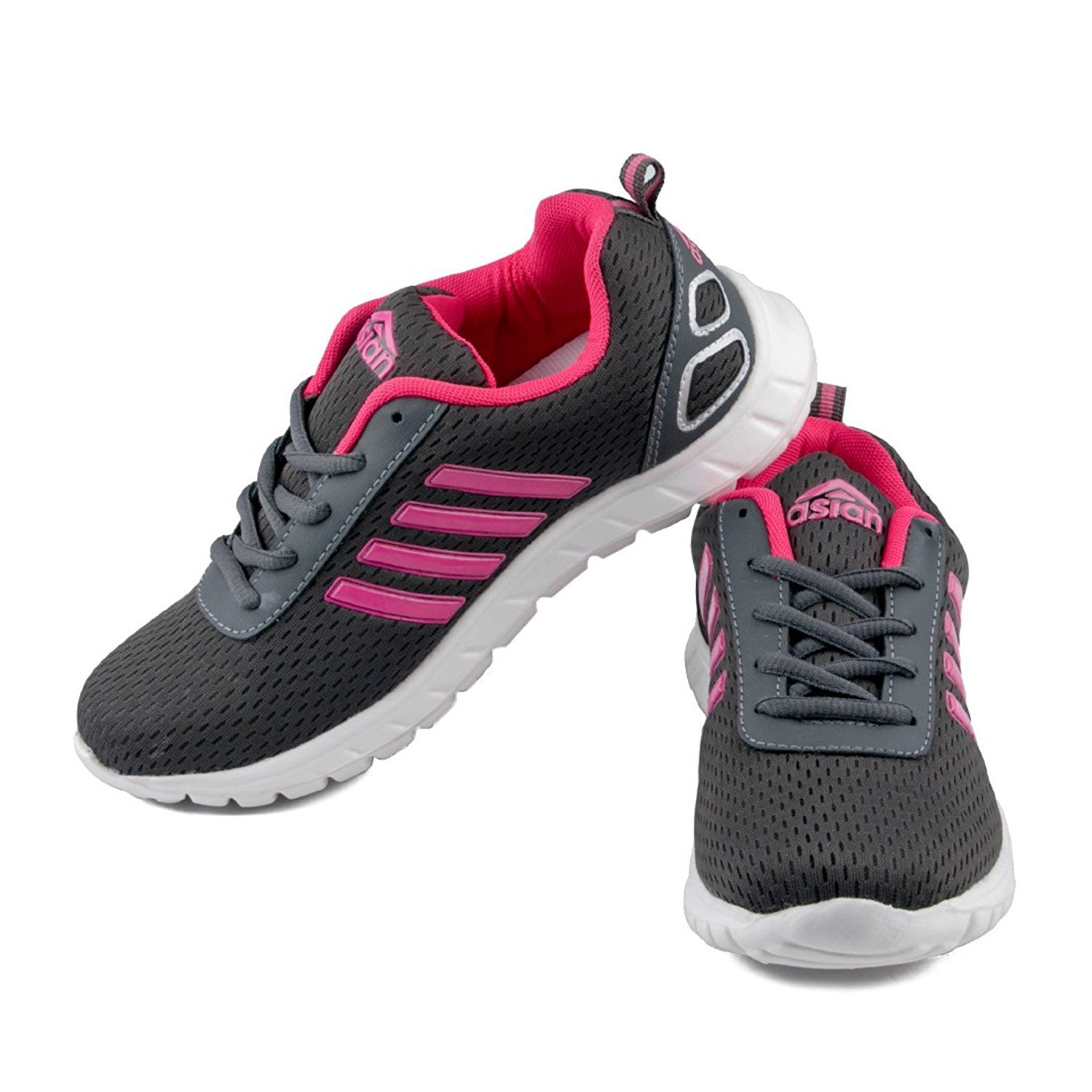 asian shoes butterfly-13 dark grey rani pink women sports shoes