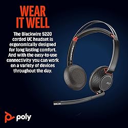 Poly Blackwire 5220 Stereo USB-C Headset + 3.5mm
