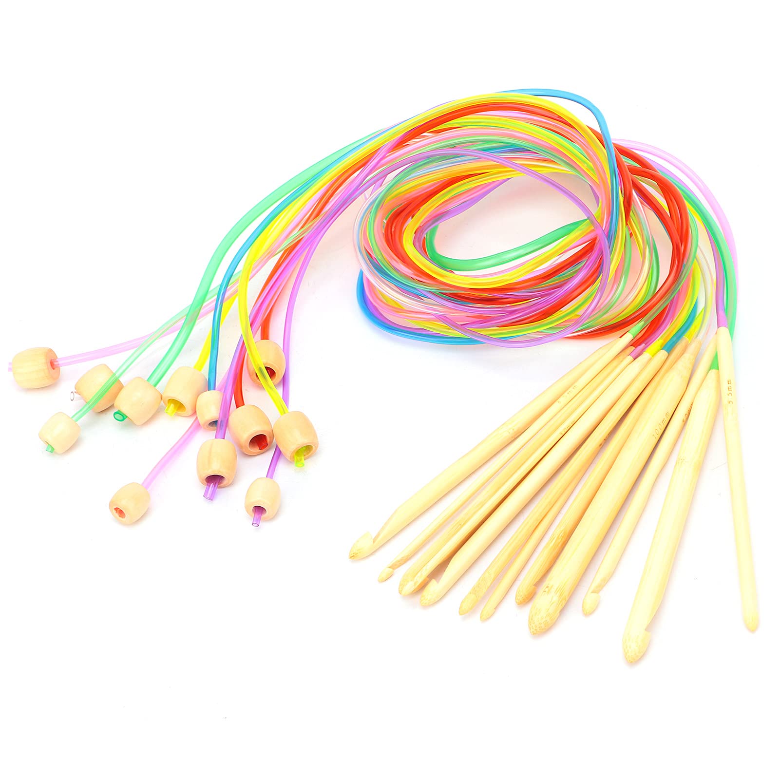 Durable Aluminum Tunisian Crochet Set, Exercise Hands-On Ability with Hooks, Colorful & Attractive