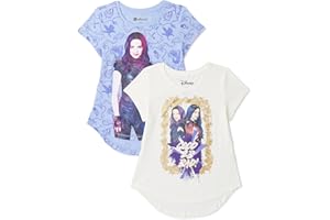 Disney Descendants Movie Mal & Evie Girls 2-Pack T-Shirt Bundle Set