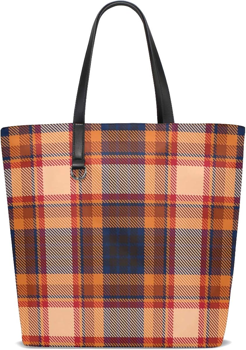 blue plaid purse