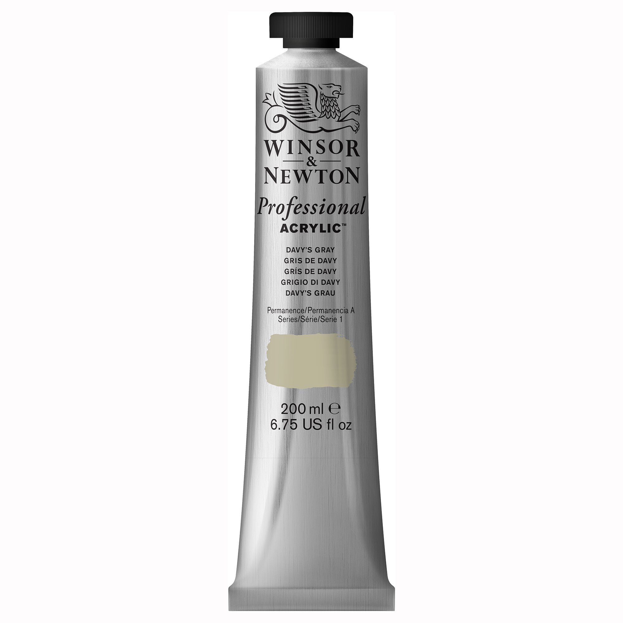 Winsor & Newton 2337217 200ml Professional Acrylic Colour Tube - Davy's Gray