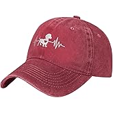Yipaidel Women's Dachshund Dog Heart Hat, Adjustable Vintage Washed Baseball Cap for Dad and Mom