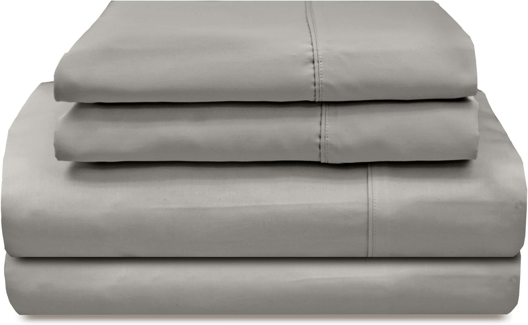 Veratex Supreme Sateen Collection 800 Thread Count 100% Egyptian Cotton Sateen Solid Designed 4 Piece Bedroom Sheet Set, California King Size, Grey