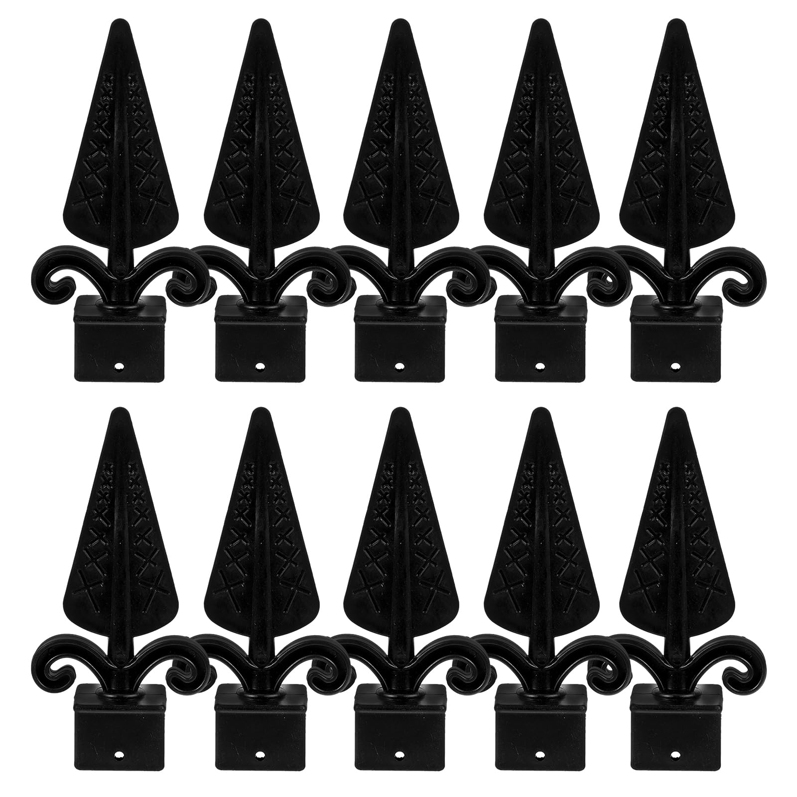Warmhm 10pcs Fence Head Column Fence Cover Post Cap Column Wraps for Porch Gate Post Finials Guardrail Caps Picket Metal Decor Pole Bag Repair (4.52X2.36X1.18 Inch)