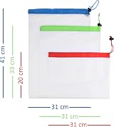 Kare & Kind Reusable Produce Bags 15 Pcs Multi-Sized Mesh Bags Set view 4