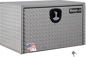 BUYERS PRODUCTS COMPANY Buyers Products 1705103 Diamond Tread Aluminum Underbody Truck Tool Box, 18 x 18 x 30, Made in USA, .100 in. Thick, Corrosion-Resistant, Locking Compression Latch – Secure Storage for Work Trucks