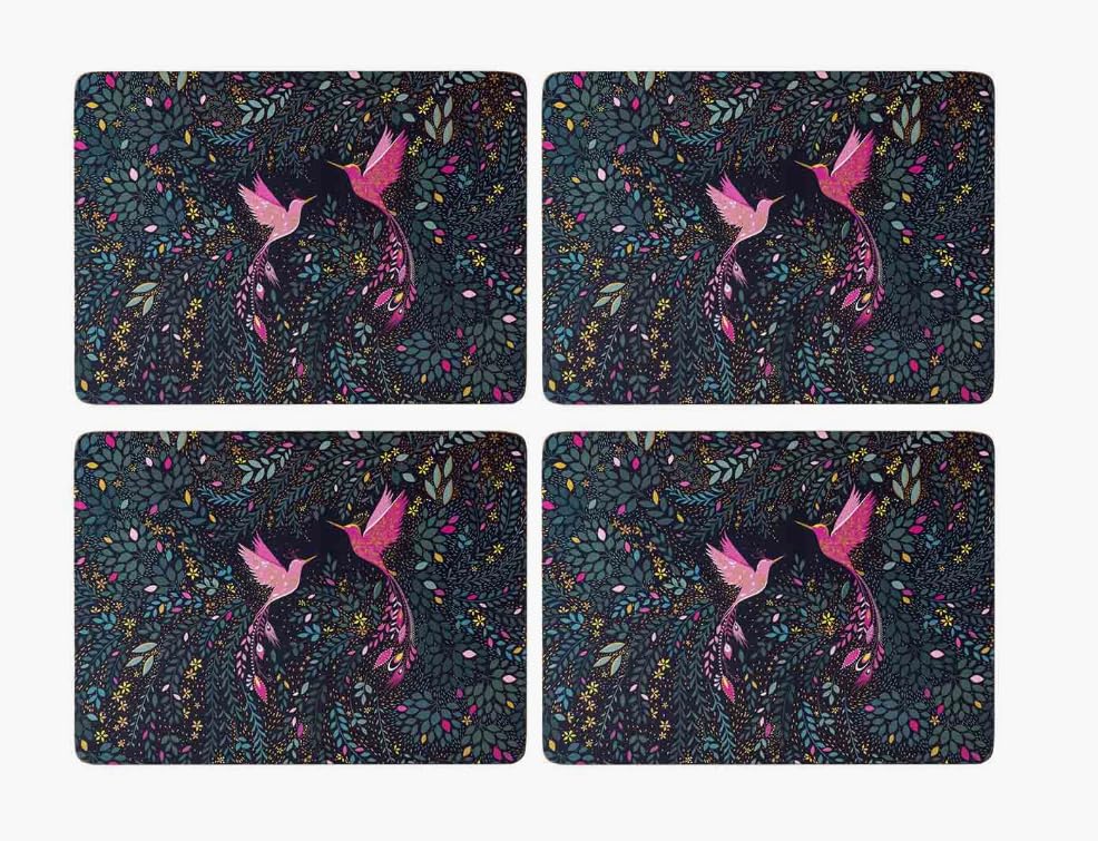 Sara Miller India Hummingbird Paradise 30.5x23 Centimetre Placemats Set of 4