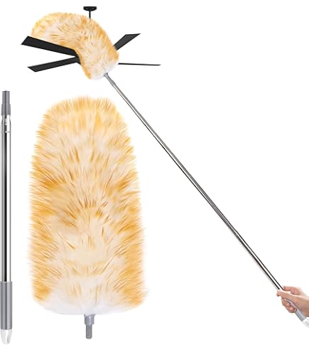 Midoneat Lambswool And Microfiber Duster, 2 Counts, Long Reach/Extendable Duster Up To 86" For Cleaning High Ceiling Fan, Interior Roof, Cobweb, Keyboard, Furniture - View #6