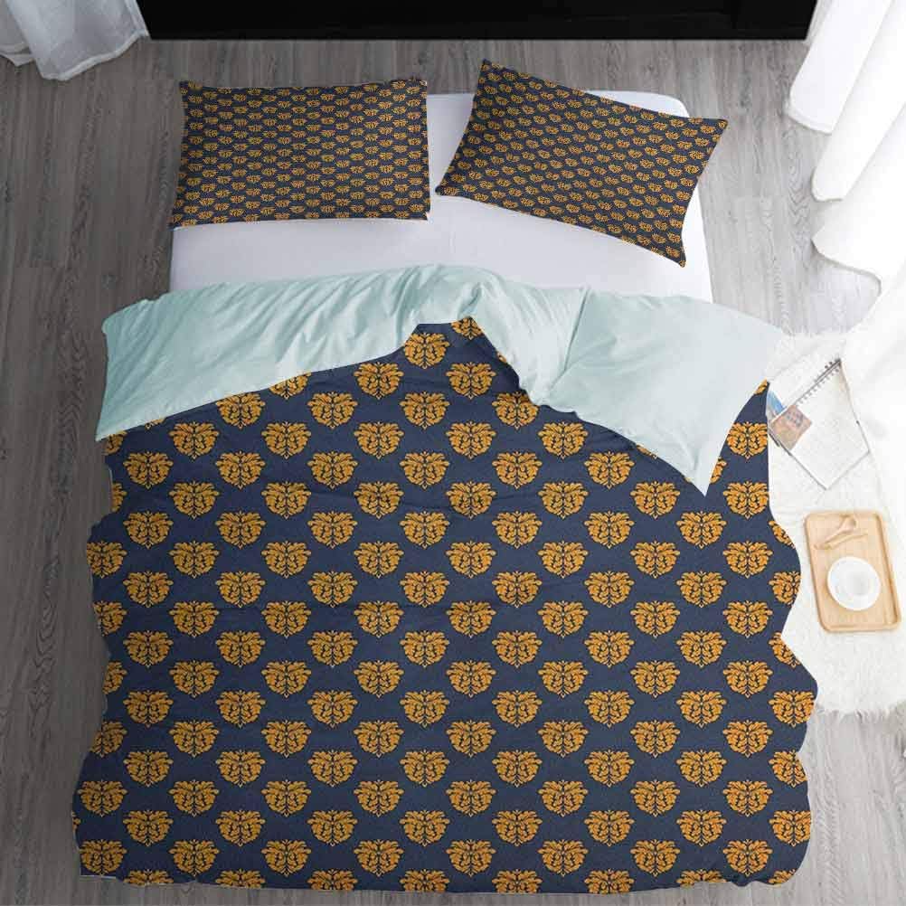 Nomorer - Juego de ropa de cama de matrimonio, 3 piezas, diseño floral