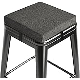 MineCozy Bar Stool Cushions Square 12" x 12" Small Cushions for Bar Stools with Ties Small Seat Pads with Washable Cover 1 Piece Dark Grey