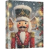 3 Ring Binder Nutcracker Christmas 1.5 inch Binders Three Ring Binders with Clipboard Fit 8.5'' x 11'' Paper 3 Interior PVC Clear Pockets for Office Supplies