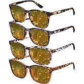 GGSTDDUP 4 Pairs Night Vision Driving Glasses for Men Women, Polarized Anti Glare Yellow Lens Night Vision Glasses for Nighttime Driving Fishing Golf
