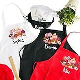 7th Hill Personalized Kids Apron for Cooking, Custom Kid Apron with Chef Hat, Toddler Cooking Apron for Girls and Boys, Baking & Painting Apron, Christmas Gift For Children