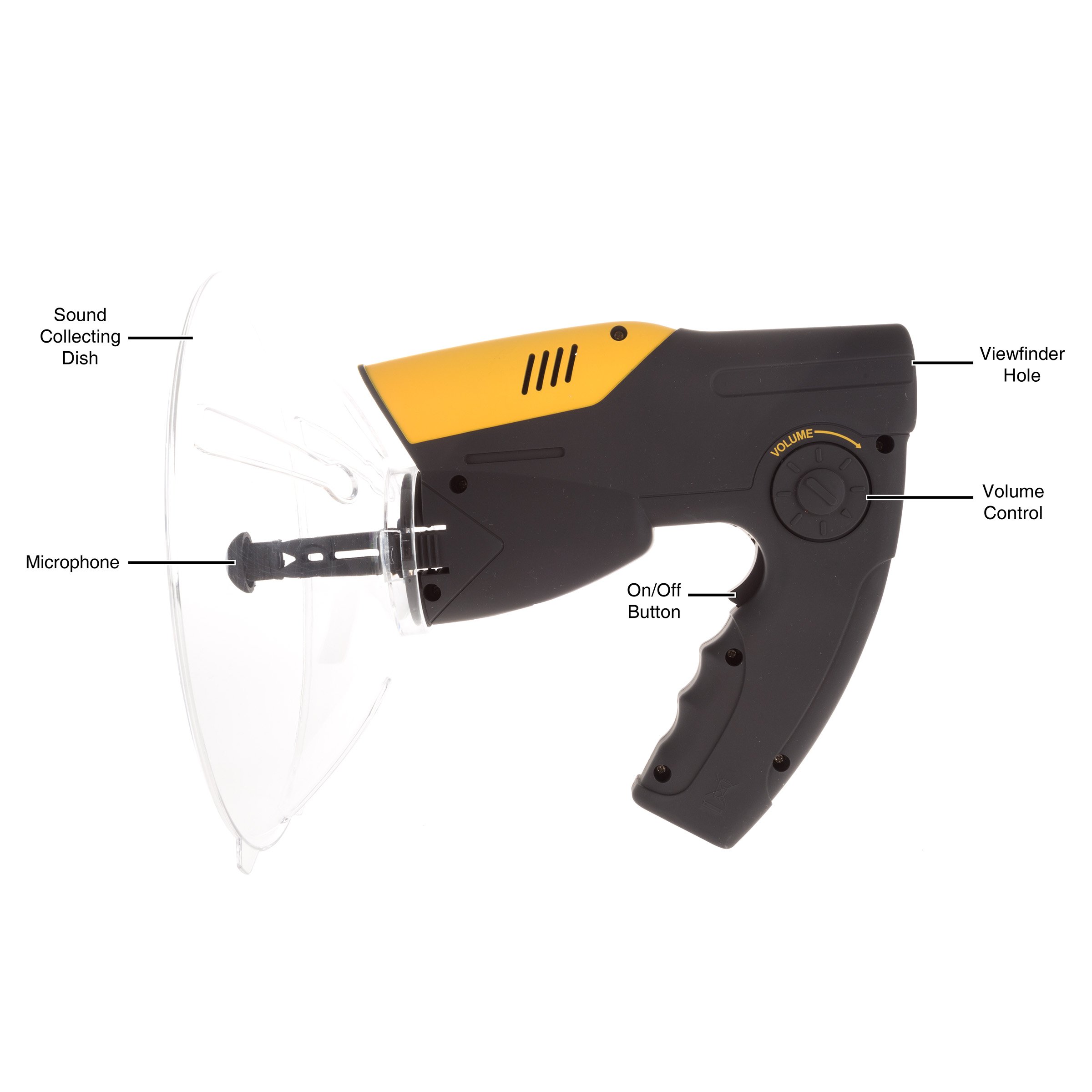 Hey! Play! Electronic Listening Device for Science Exploration and Toy Spy Kits - Kid’s Hearing Dish with Headphones Included for Boys and Girls