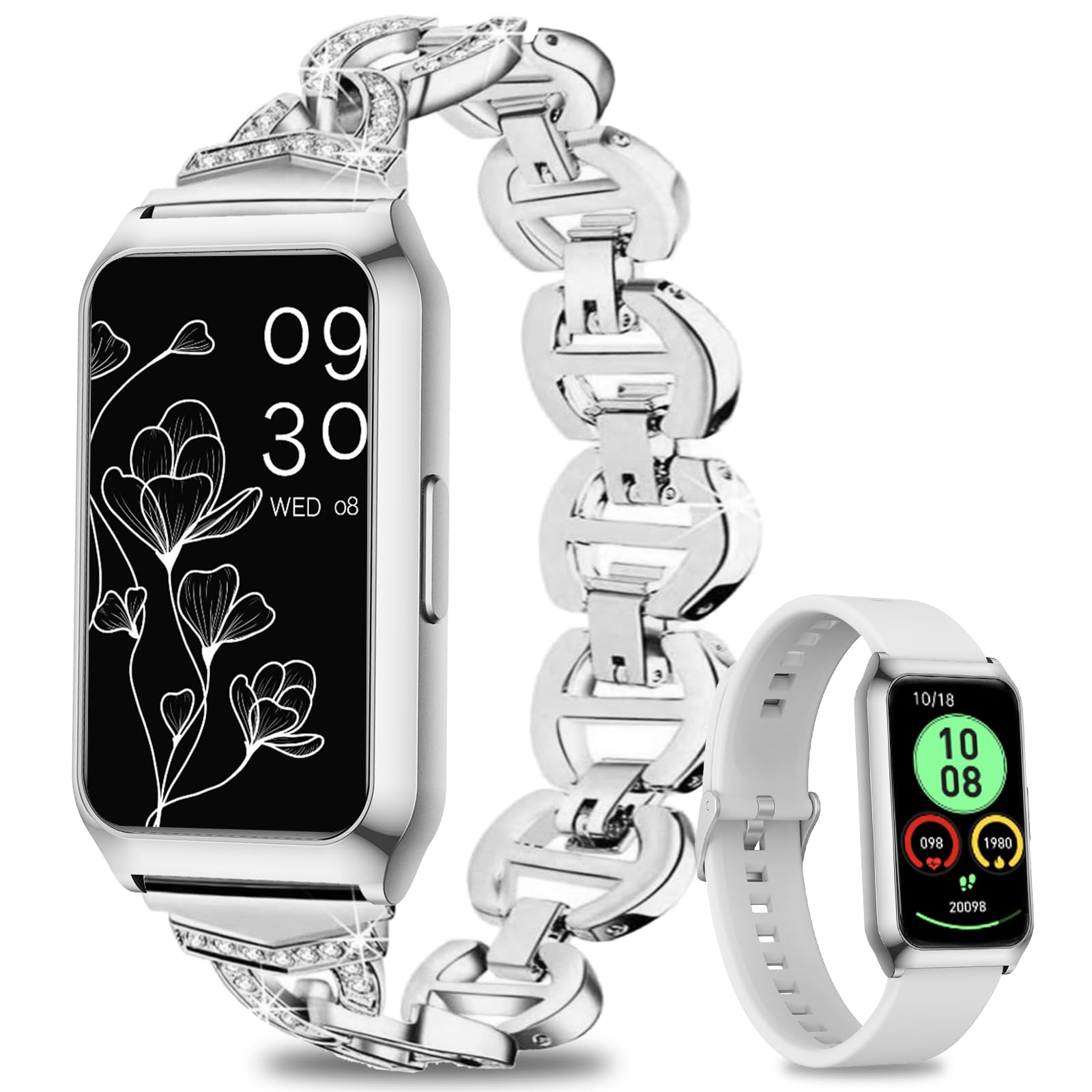 Photo 1 of GADIXY Smart Watch,Fitness Tracker Watch 7 Day+ Battery with Heart Rate/Step Counter/Calories/spO2/Sleep Monitor,IP68 Fitness Smart Watches for Women Android&iOS Silver