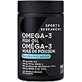Sports Research® Fish Oil Mini-Softgels - Easy to Swallow Omega-3 Fatty Acids from Wild Caught Alaska Pollock Supporting Brai