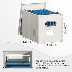 DYWMM Hanging File Box with Lid, Set of 2 Filing