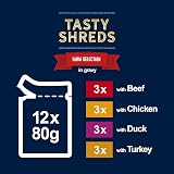 Felix Tasty Shreds Farm Selection in Gravy Wet Cat Food 12x80g view 3