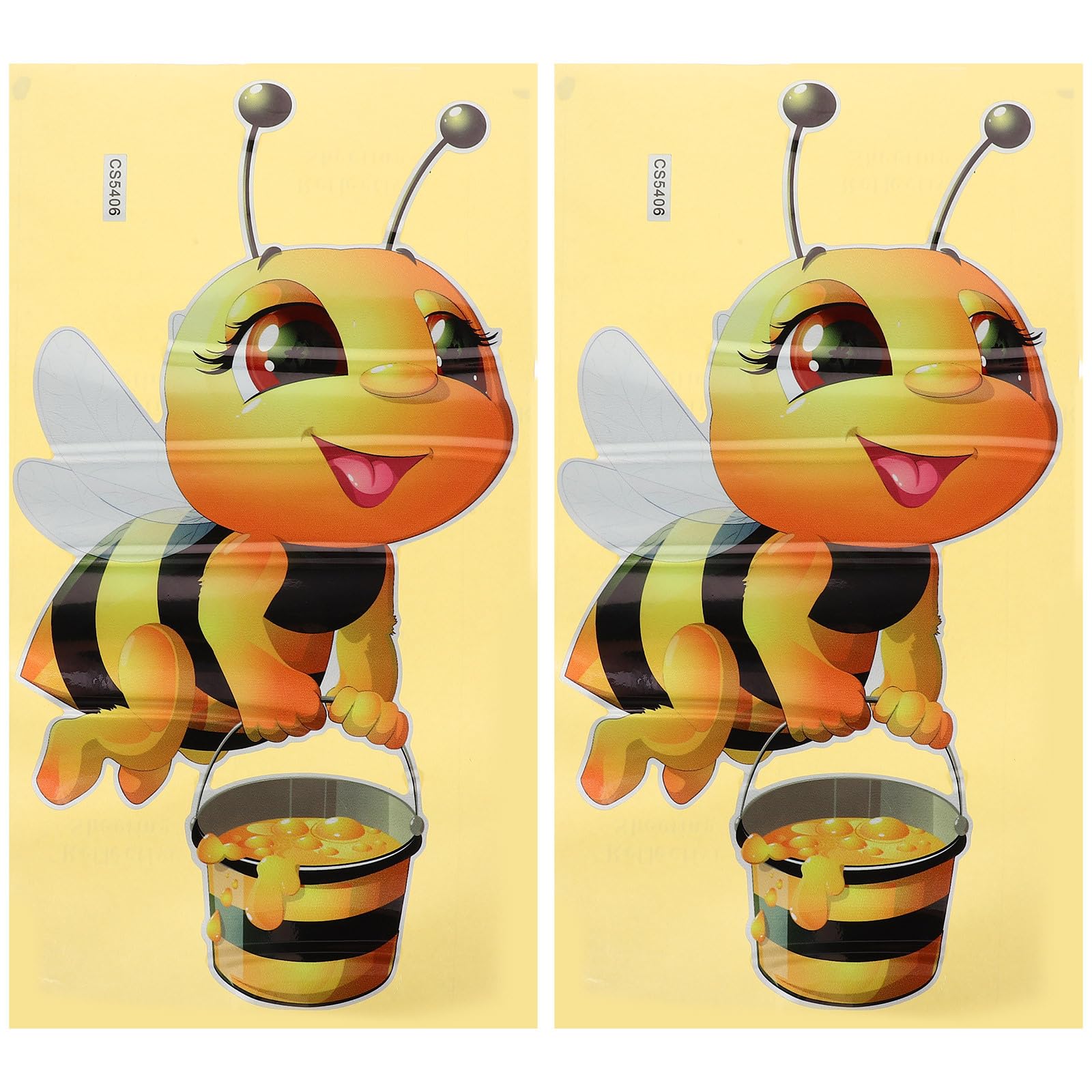 Bee Wall Art 2Pcs Bee Wall Decals, Removable Cartoon Bee Wall Sticker Peel and Stick Removable Wall Decals Room Mural Decals Art Decorations for Kids Bedroom Nursery