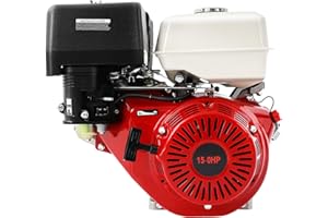 GRFCEVUE 15HP 4 Stroke Gas Engine, 420CC Petrol Engine Engine OHV oline Motor Horizontal Gas Engine Pull Start Go Kart Motor Gas Powered Multi-Use Engine for Pumping Machine Microtiller Sprinkler Weeder