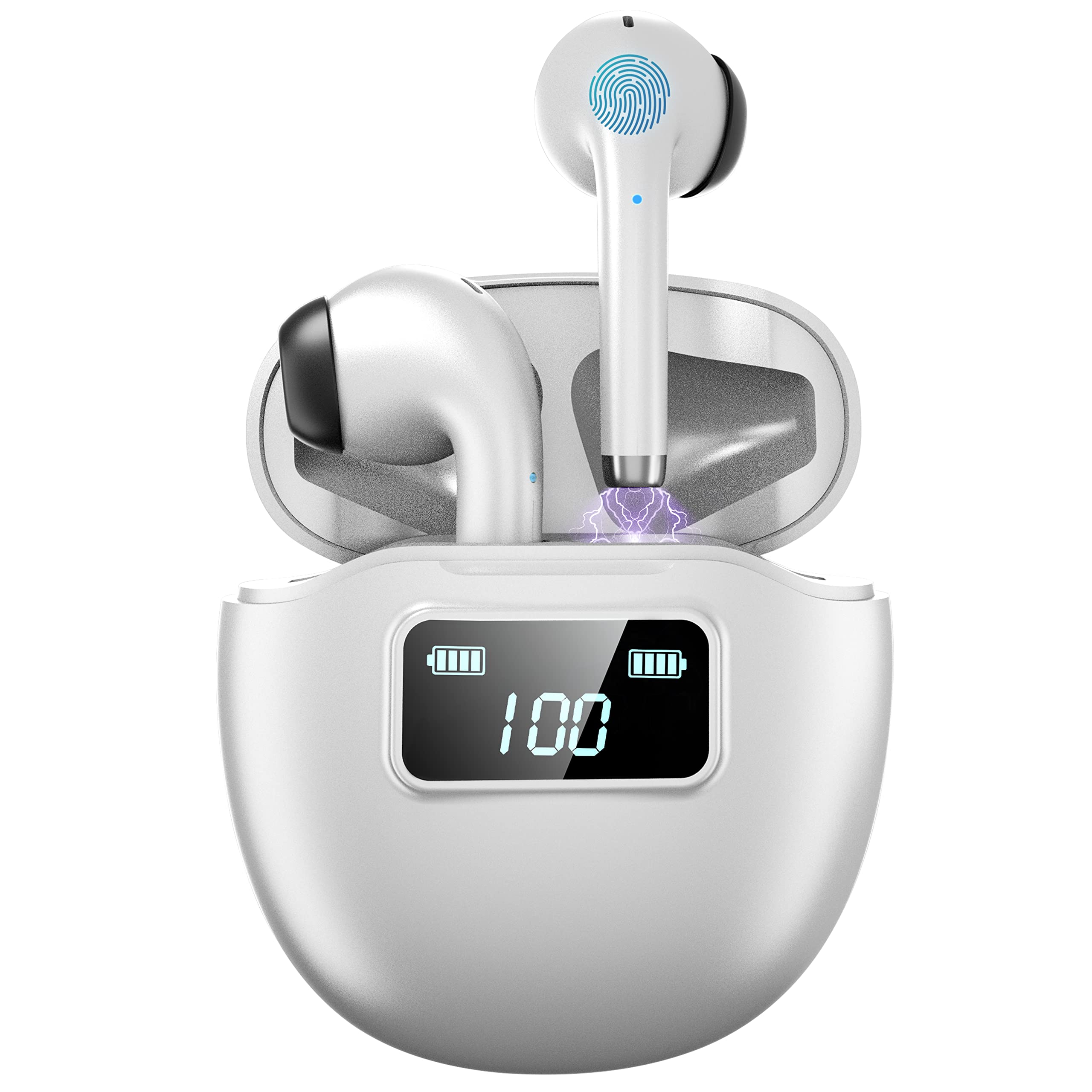 PIPRE Wireless Earbuds Air 5P,Superior Stereo Sound Bluetooth Headphones In-Ear,LED Display Wireless Headphones for iphone and Android