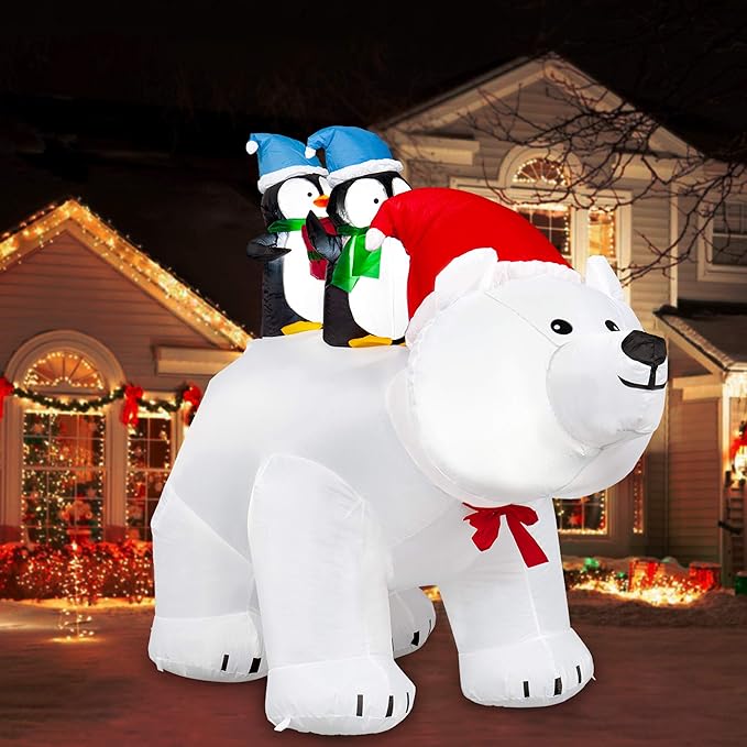 SEASONJOY 7Ft Long Christmas Inflatables Polar