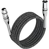 FIBBR XLR Cable 6ft/2M, Microphone Cable Nylon Braided XLR Male to Female Heavy Duty Balanced Microphone Cord Compatible with Preamps/Speaker Systems and More