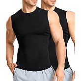Eleady 2 Packs Compression Shirt Men Workout Shirts Athletic Base Layer Sleeveless Tank Top Slimming Undershirt