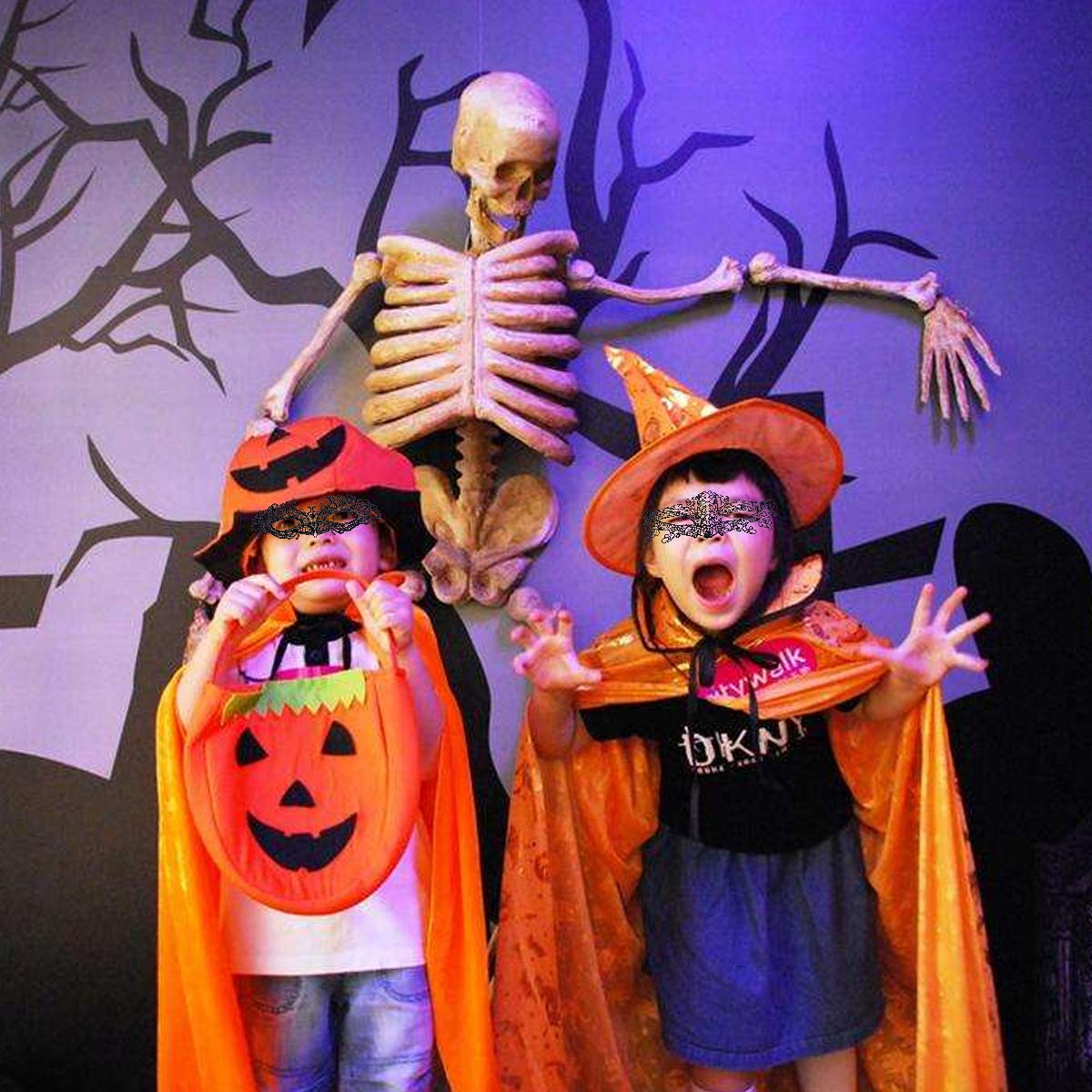 Coxeer 15 PCS Black Lace Mask Masquerade Mask Party Ball Dress Masks Costume Halloween Mask