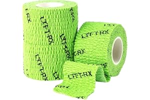 LYFT-RX Weightlifting Hook Grip Tape w/Premium Adhesive for Olympic Weight Lift, Cross Training & Lifting, Stretch Fit Athletic Finger Wrap, Protects Thumb Fingers Hand & Enhances Grip