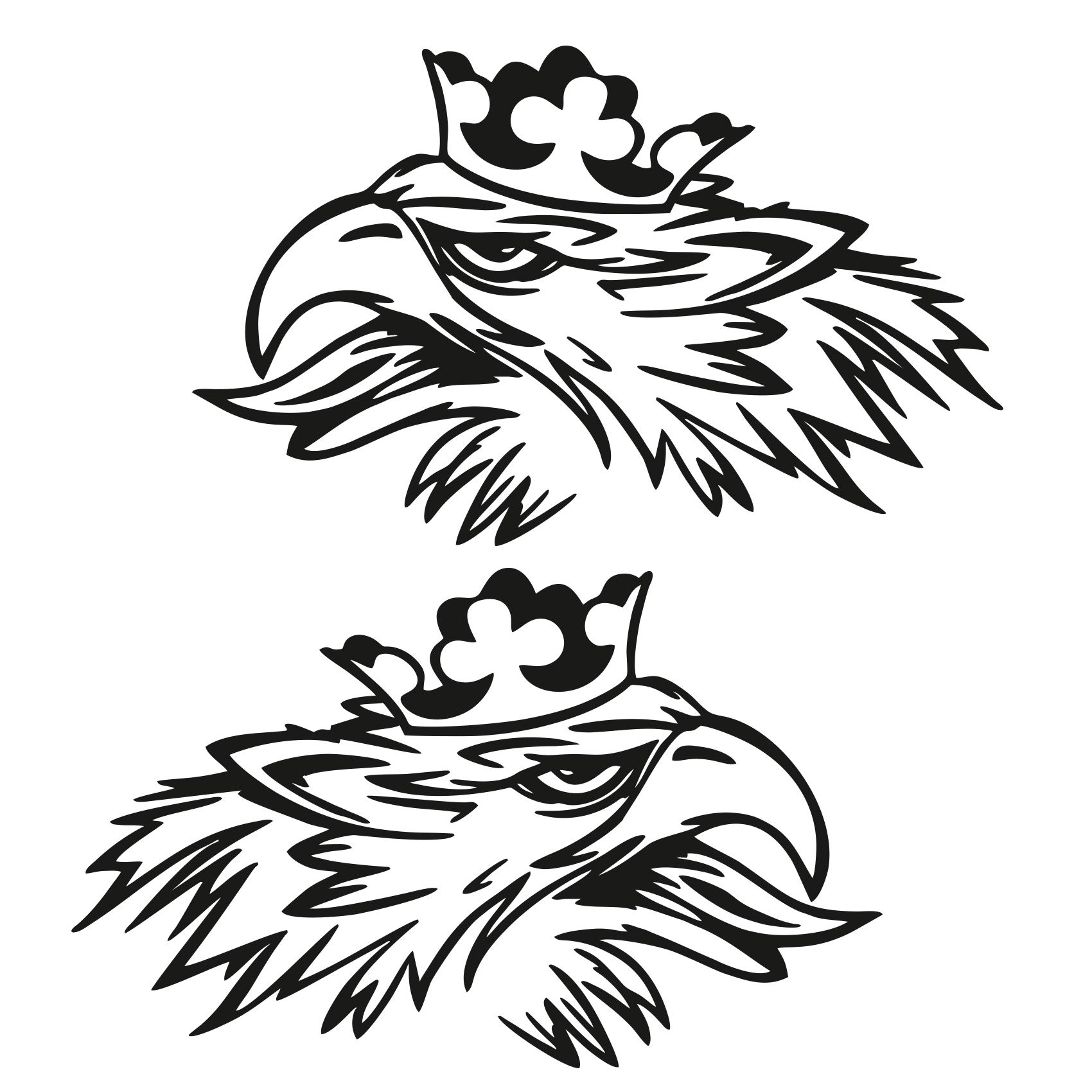 Finest Folia Griffin Decor Sticker Set (Left and Right) Sticker Truck Film Diamond Scollops Prong Ornaments (K075 Black Gloss)