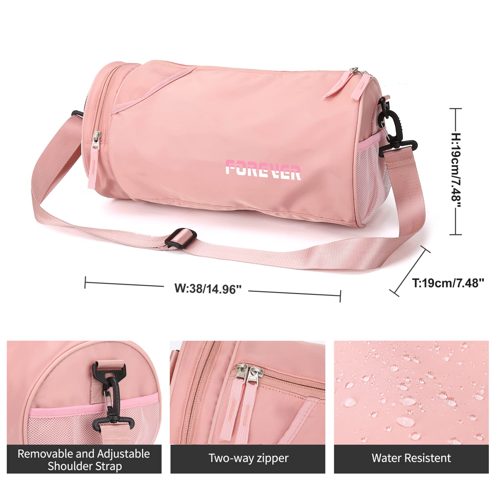 Small Sports Gym Bag for Women with Wet Pocket Waterproof, Workout Bags for Gym Women,Exercise Beach Yoga Dance Bag