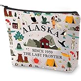 BLUPARK Alaska State Cosmetic Bag Alaska Souvenir Gift Alaska Last Frontier Travel Makeup Bag Alaska Lover Gift (Alaska)