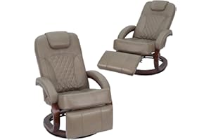 RecPro Nash 28" RV Euro Chair Recliner | Modern Design | RV Furniture | Swivel Base | Recliner Chair (2 Chairs, Putty)