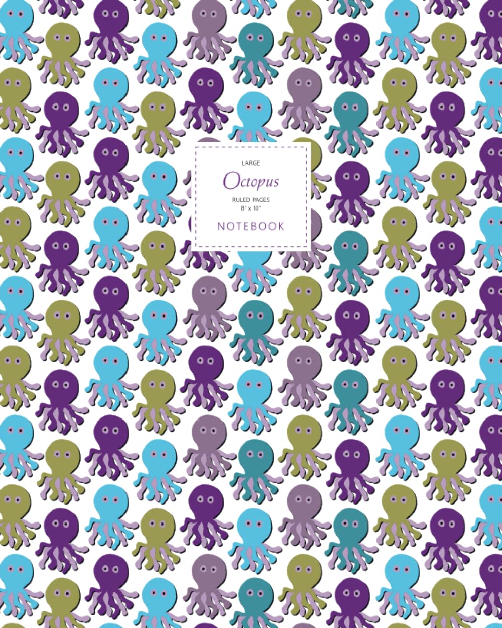 Octopus Notebook - Ruled Pages - 8x10 - Premium: (Winter Edition) Fun notebook 192 ruled/lined pages (8x10 inches / 20.3x25.4 cm / Large Jotter)