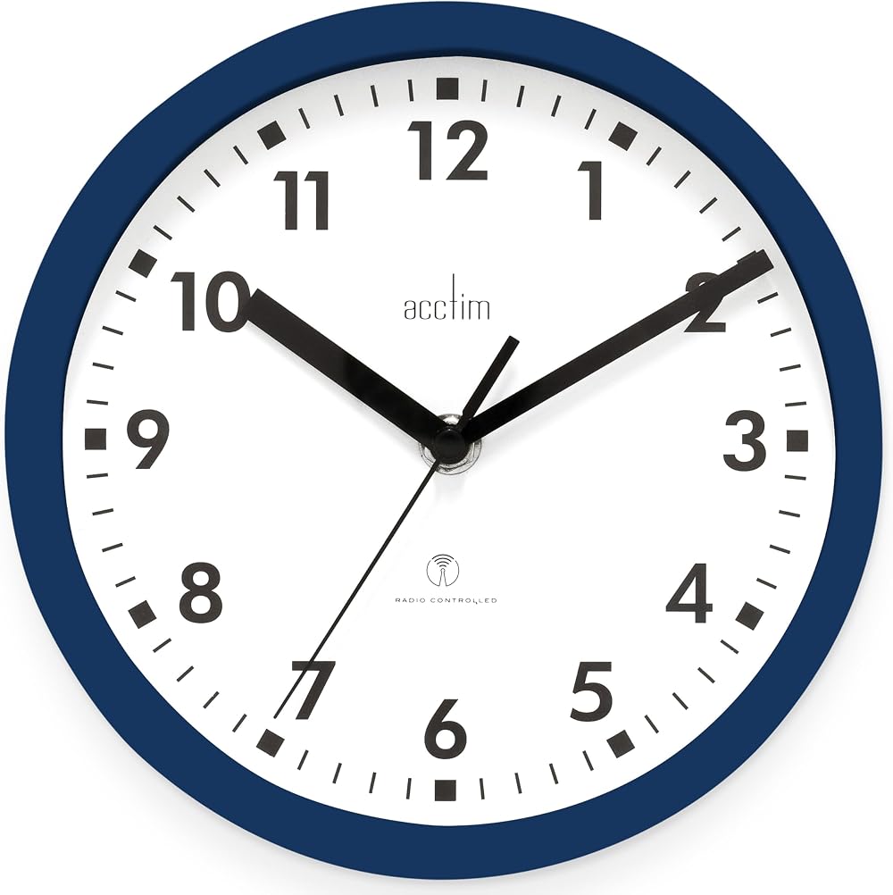 Acctim Nardo 20cm Radio Controlled Midnight Blue Wall Clock