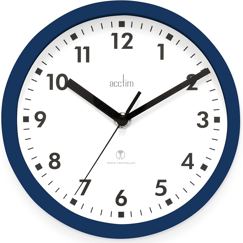 Acctim Nardo 20cm Radio Controlled Midnight Blue Wall Clock